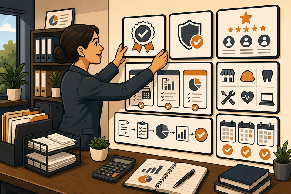 Bookkeeping & Tax Prep trust-builder illustration for proof appears before hesitation.