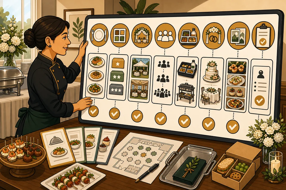 Caterers trust-builder illustration for every major offer has a path.