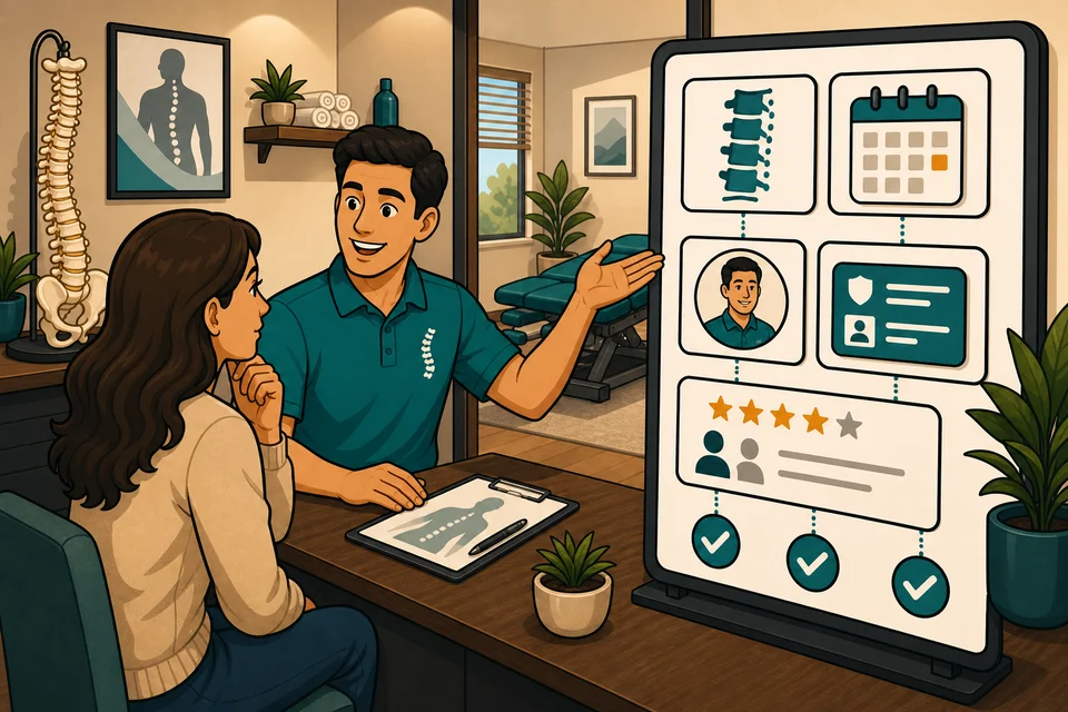Chiropractors trust-builder illustration for appointment requests stay obvious.
