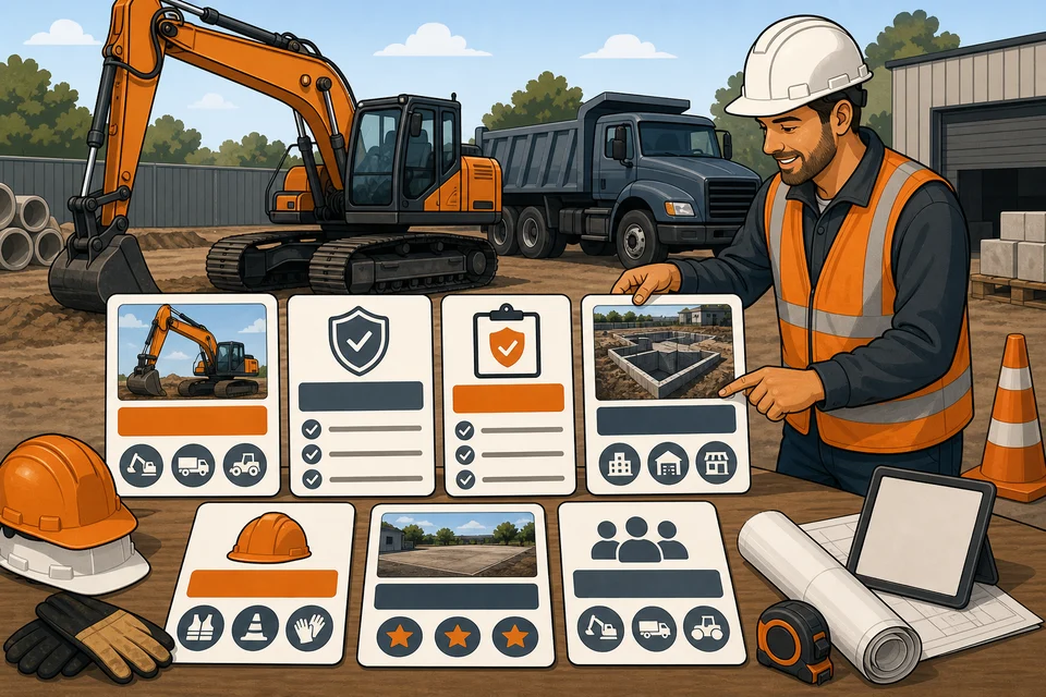 Excavation & Demolition trust-builder illustration for proof appears before hesitation.